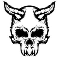 Devil skull illustration mascot vector