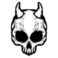 Devil skull illustration mascot vector