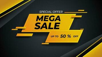 Mega Sale banner template design. special offer campaign or promotion for social media and website vector