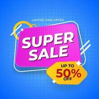 Super Sale banner template design. special offer campaign or promotion for social media and website vector