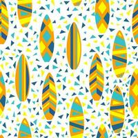 Seamless pattern with surf boards. Colorful summer design vector