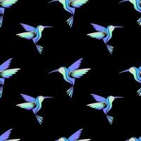 Hummingbird bright seamless pattern vector