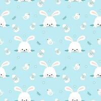 Seamless pattern rabbit, bird and flowers. Beautiful Decorative Bunny pink Background, Element for design. Design print for textile. vector