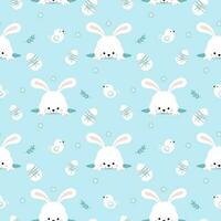 Seamless pattern rabbit, bird and flowers. Beautiful Decorative Bunny pink Background, Element for design. Design print for textile. vector