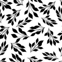 Simple botanical seamless pattern. Minimalistic monochrome design for fabric, wallpaper, packaging, background. vector