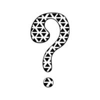 Question mark hand drawn in doodle style, vector illustration. Icon question symbol for print and design. Quiz and Exam concept, isolated element on a white background. Graphic sign ask and fqa