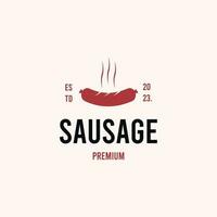 simple vintage sausage logo concept vector