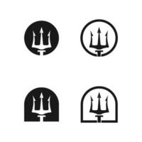 set of Circular Trident icon template vector