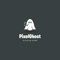 modern pixel ghost logo design icon template vector