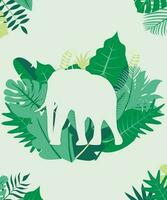 illustration vector graphic of animal and background leaf