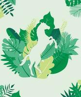 illustration vector graphic of animal and leaf background