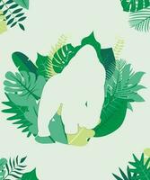 illustration vector graphic of animal and leaf background