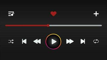 Media music player design illustration. Icon media music player in vector. Modern playback of music application. multimedia navigation on smartphone device. vector