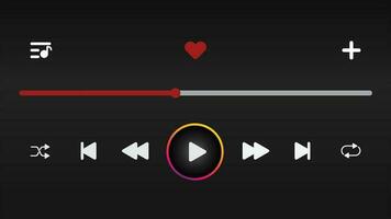 Media music player design illustration. Icon media music player in vector. Modern playback of music application. multimedia navigation on smartphone device. vector