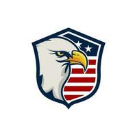 Eagle badge mascot logo design, United states hawk logo brand vector illustration