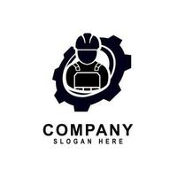 Human resources concept, recruitment, teamwork, career, construction workers logo design. vector