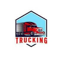 Truck logo. Vector illustration good for mascot or logo for freight forwarding industry, cargo, or logistic industry