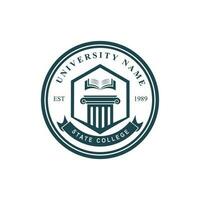 University college school badge logo design vector image. Education badge logo design. University high school emblem