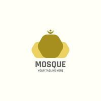 Mosque logo with three hexagons. vector