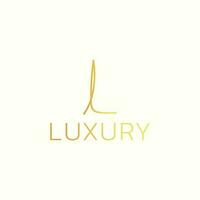L letter monogram logo with luxury color. vector