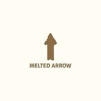 Chocolate arrow logo that melts and looks delicious. vector