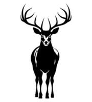 Vector pattern of animal deer with black antlers