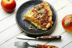 French autumn apple tart. photo