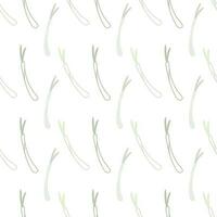 seamless pattern with green onion on transparent background. vector