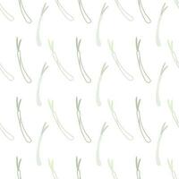 seamless pattern with green onion on transparent background. vector