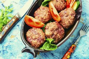 Steam beef meatballs photo