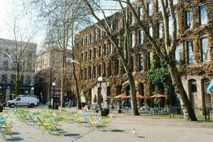 Seattle, Washington, USA. March 2020. Pioneer Square in early spring photo