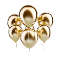 isolated gold balloon and celebration event, ai generated png