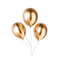 isolated gold balloon and celebration event, ai generated png