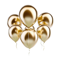 isolato oro Palloncino e celebrazione evento, ai generato png