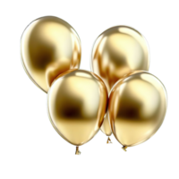 isolated gold balloon and celebration event, ai generated png