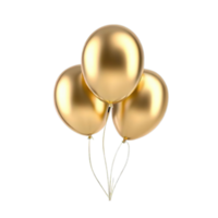 isolated gold balloon and celebration event, ai generated png