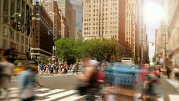 Crowds of Pedestrians Walking in Metropolis at Rush Hour Traffic video