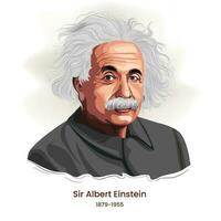 Albert einstein, brillante físico, teoría de relatividad, nobel premio recipiente vector