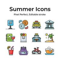 Capture the essence of summer with a vibrant and playful collection of creatively designed icons vector