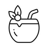 an amazing icon of coconut drink, premium vector of summer drink easy to use