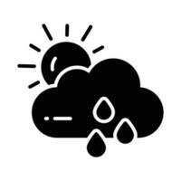 un editable icono de lluvioso nube en moderno estilo, Listo a utilizar vector