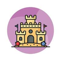 obtener tu manos en esta cuidadosamente diseñado vector de arena castillo en moderno estilo