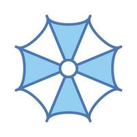 An umbrella icon represents protection from rain or sun, modern vector of sunshade