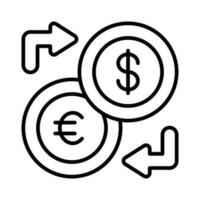 A skillfully crafted vector of currency exchange in trendy style, unique money exchange icon