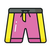 icono de pantalones cortos en estilo moderno, vector de ropa de playa