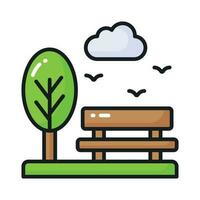 Carefully crafted vector of park bench in modern style, easy to use and download