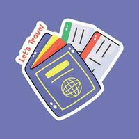 mano dibujado icono de pasaporte en moderno estilo, de viaje pasar y documentos vector