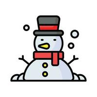 Snowman vector design in trendy style, isolated on white background