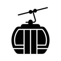 Cable car vector denoting transportation that uses cables to pull tram-like vehicles up and down steep hills or inclines