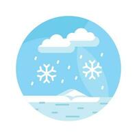 Snowflakes falling from clouds denoting snow falling icon in trendy style vector